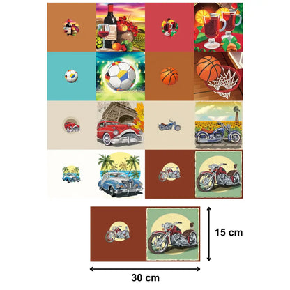 Diamond Painting Kaarten - Wenskaarten (4) - 15x15cm - 8-Delig - Ronde Steentjes - Met Enveloppen